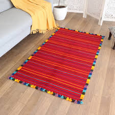 indian wool area rug with colorful
