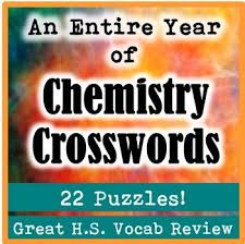 An Entire Year Of High School Chemistry Crossword Puzzles