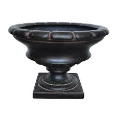 Urn Planter 17 In Cast Stone Aged