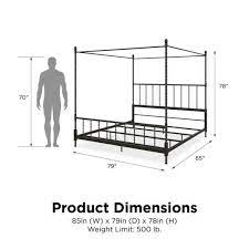 Metal Canopy King Size Frame Bed