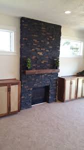 charcoal rust ledger stone accent wall