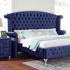 Alzir Royal Blue Glam Bed Sleep Well
