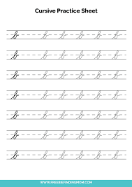 free printable lowercase cursive letter