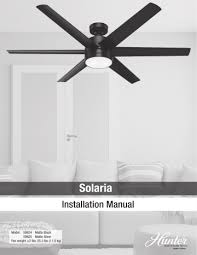 hunter solaria outdoor owners manual