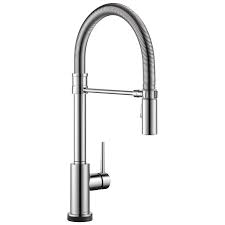 delta trinsic single handle pull down spring spout kitchen faucet with touch2o technology black stainless
