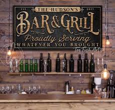 bar grill personalized sign toefishart