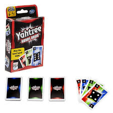 After each round the player chooses which scoring category is to be used for that round. Yahtzee Hands Down Card Game