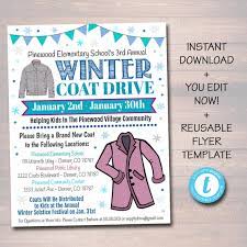 Editable Winter Coat Drive Flyer