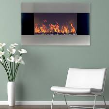 Stainless Steel Electric Fireplace With