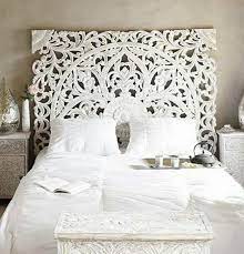 59 White Queen Bed Bohemian Headboard
