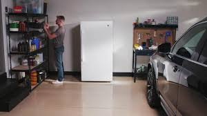 An upright freezer door should swing all the way open and not be. Ge Garage Ready 21 3 Cu Ft Frost Free Upright Freezer In White Energy Star Fuf21dlrww The Home Depot