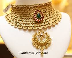 antique gold chokers by malabar gold