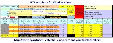 Microsoft Excel Spreadsheet For Calculating Ifta Fuel Tax