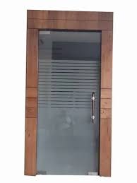 Hinged Plain Wooden Glass Office Door