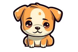 cute cartoon kawaii dog sticker clipart