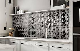 white mosaic tiles kitchen wall tiles