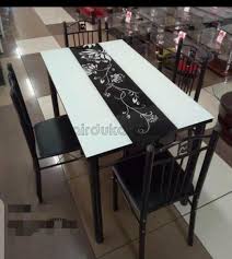 5 Piece Glass Top Modern Dining Table