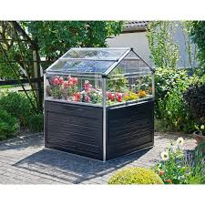 Palram Plant Inn Raised Garden Greenhouse Grey Clear Small