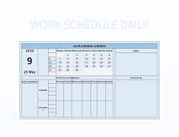 work schedule daily excel template and