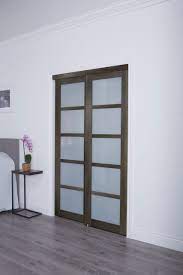 48 in x 80 50 in 5 lite 1 panel iron age finished mdf sliding door
