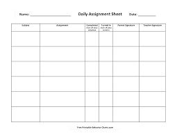Daily Assignment Templates At Allbusinesstemplates Com