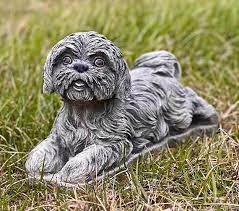 Detailed Shih Tzu Dog Statue Stone Shih