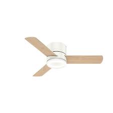 Hunter Fan 44 Minimus 3 Blade Led Flush Mount Ceiling Fan With Remote Control And Light Kit Included Reviews Wayfair