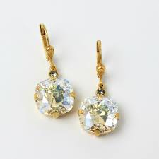 round crystal gold earrings moonlight