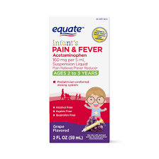Equate Infants Pain Fever Acetaminophen 160 Mg Per 5 Ml Oral Suspension Grape Flavor 2 Oz Walmart Com