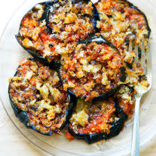 easy eggplant parmesan with roasted