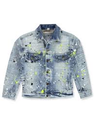 Evolution In Design Boys Paint Splatter Denim Jacket