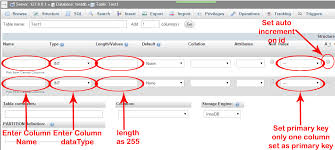 create mysql datatabase table xp