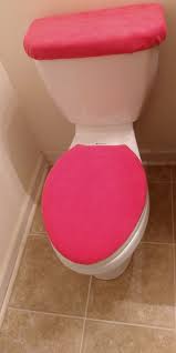 Hot Pink Solid Fleece Toilet Lid And