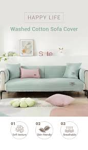 happy life washed cotton sofa cover
