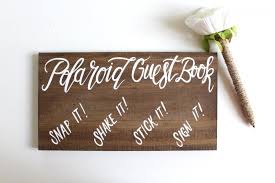 Polaroid Guest Book Wedding Sign Rustic Wooden Wedding