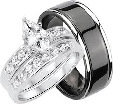 Alibaba.com offers 949 wedding rings him and her products. Amazon Com His And Hers Wedding Rings Set Sterling Silver Titanium Matching Bands For Him And Her Jewelry