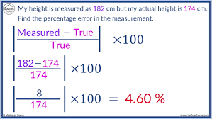 how to calculate the percene error