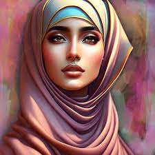 красивая женщина в хиджабе с красочными мазками фона, мусульманин, красивая  женщина, хиджаб девушка фон картинки и Фото для бесплатной загрузки