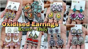 oxidised earrings whole market in