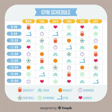 Gym Training Schedule Template Vector Free Download