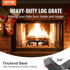Vevor Fireplace Log Grate 18 Inch Heavy Duty Fireplace Grate With 6 Support Legs 3 4 Solid Powder Coated Steel Bars Log Firewood Burning Rack