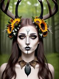 hauntingly gorgeous woman deer hybr