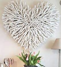 new large white twig heart wall hanging