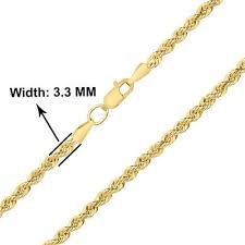 14k Yellow Gold Filled 3 3mm Rope Chain Bracelet With