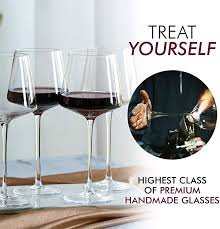 Modern Red Wine Glasses Set Of 4 Hand
