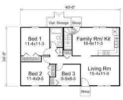 Ranch Style House Plan 3 Beds 1 Baths