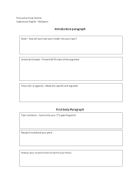 Persuasive Essay Format Outline Printable Template Free