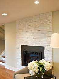 White Stone Fireplace Design Pictures