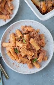 healthy baked ziti pasta with ground
