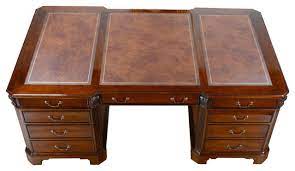 Leather desk pads convey a sense of dignity to anyone who enters your office. Large Mahogany Partner Desk Huge Leather Top Desk Traditional Desks And Hutches By Niagara Furniture Houzz